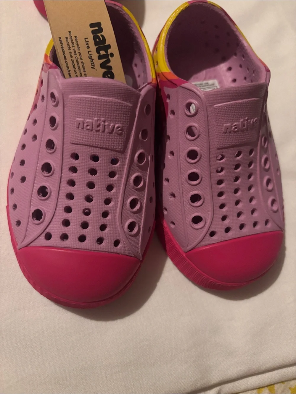 Native Kids Jefferson Slip-On Water Shoes - Light Purple & Hot Pink